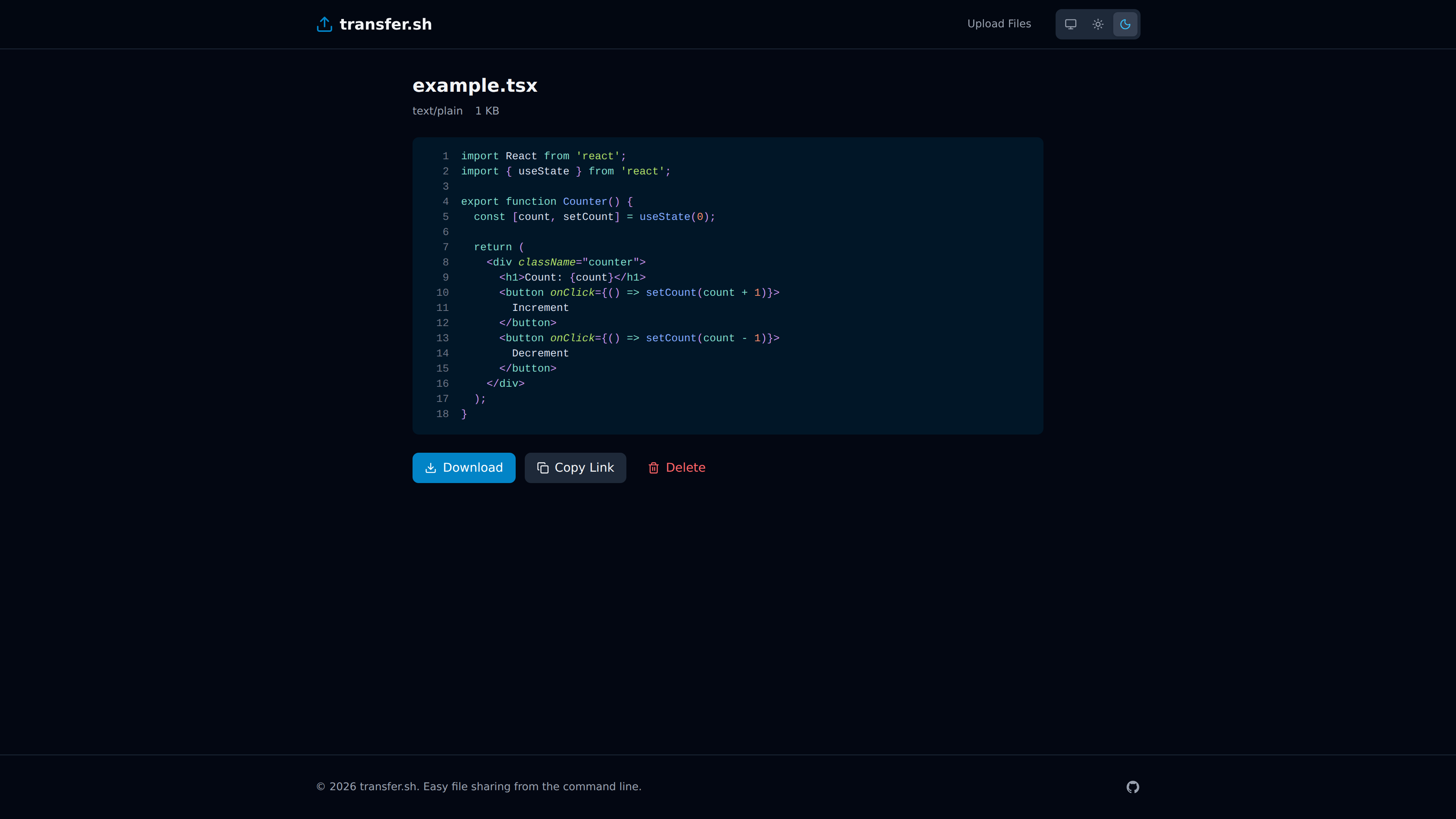 Code Preview Dark Mode